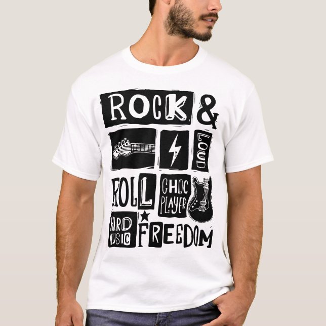 Camiseta El brillo del amante de la música rock y Roll (Anverso)