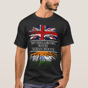 Camiseta El británico creció con la bandera india de raí