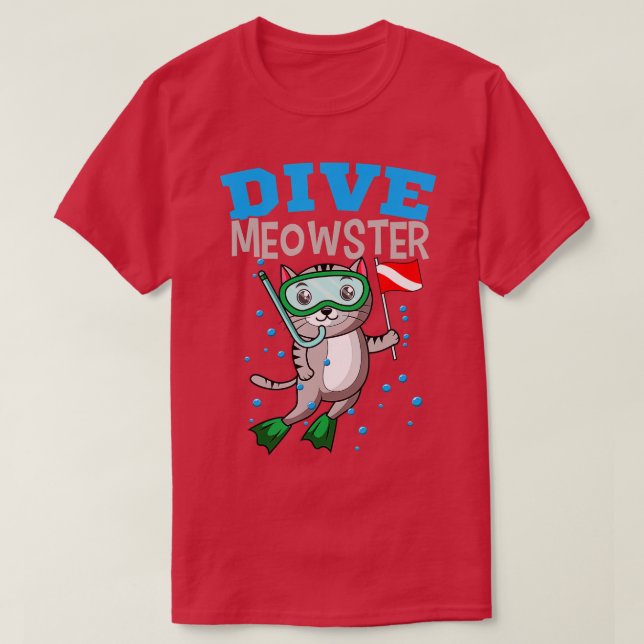 Camiseta El Buceador De Gatos Meowster Scuba Buceando bajo  (Diseño del anverso)
