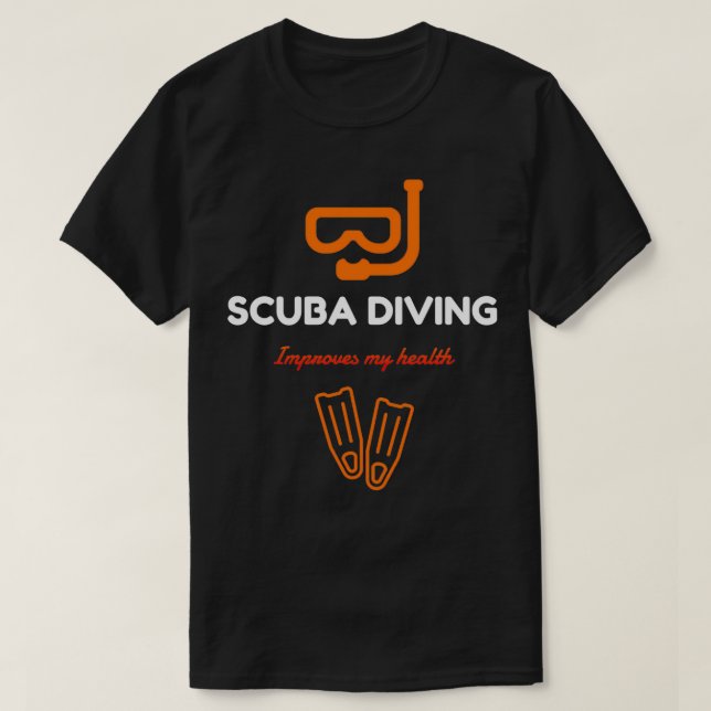 Camiseta El buceo de Scuba mejora mi salud (Diseño del anverso)