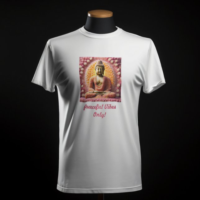 Camiseta El Buda de Flor Rosa Medita (Subido por el creador)