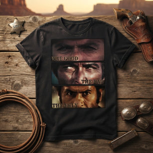 Camiseta El Bueno El Malo El Feo Western Clásico