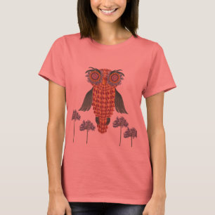 Camiseta El búho de la sabiduría y las flores