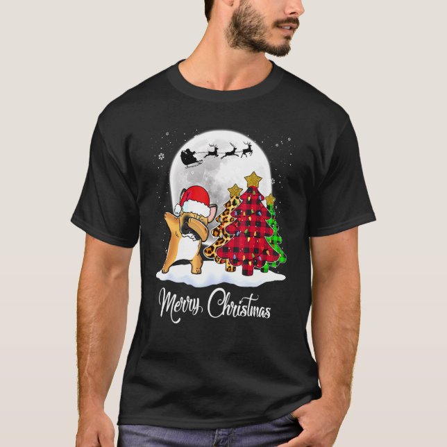 Camiseta El Bulldog francés Dab Dog navidad navideña (Anverso)