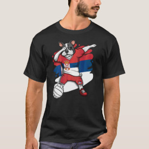 Camiseta El Bulldog francés Dabbing Serbia Ventilador de vo