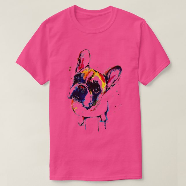 Camiseta El Bulldog francés divertido y colorido, amante de (Diseño del anverso)