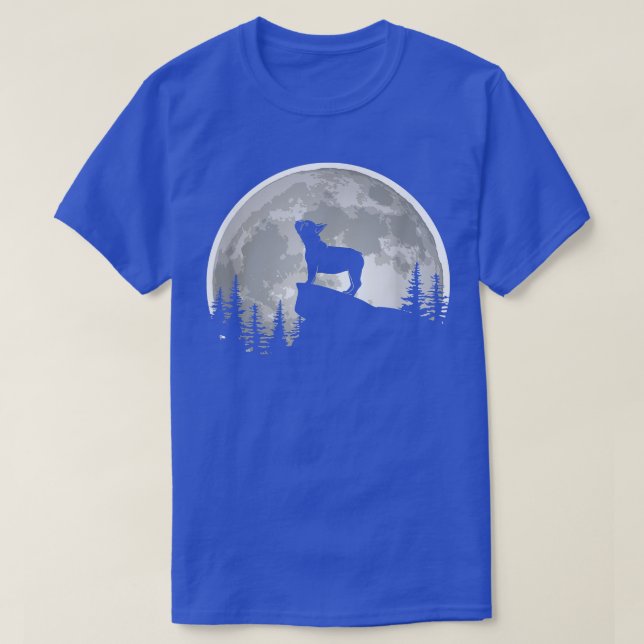 Camiseta El Bulldog francés Frenchie Howling The Moon  (Diseño del anverso)
