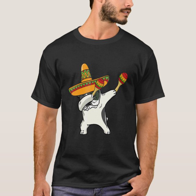 Camiseta El Bulldog francés Sombrero Mexicano Cinco De M (Anverso)