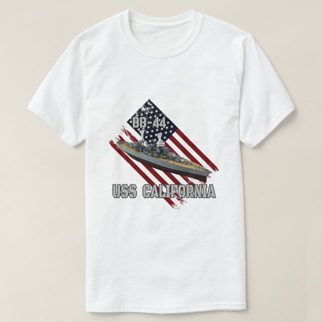 Camiseta El buque de guerra USS California BB44 Combate War (Diseño del anverso)