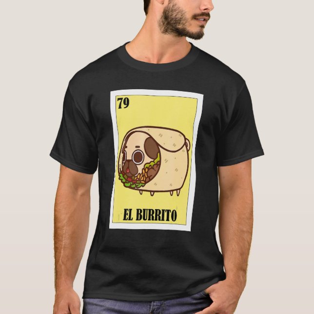 Camiseta El burrito de la comida mexicana (Anverso)