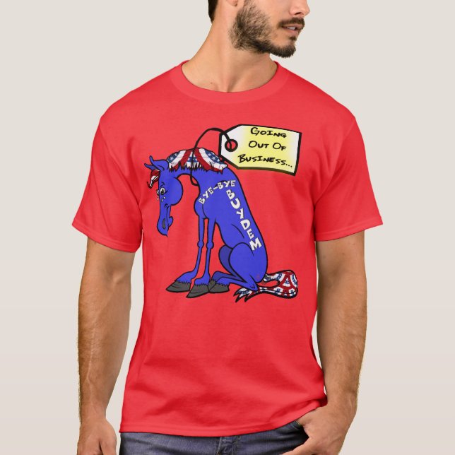 Camiseta El burro demócrata se va del negocio (Anverso)