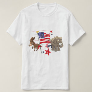 Camiseta El burro democrático y el elefante republicano