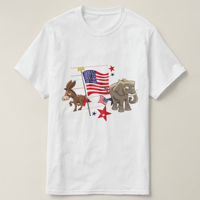 Camiseta El burro democrático y el elefante republicano (Diseño del anverso)