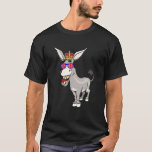Camiseta El burro lleva gafas de sol y la corona Inglaterra