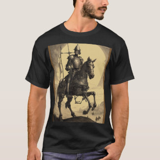 Camiseta El caballero y su acero - Monocromo vintage