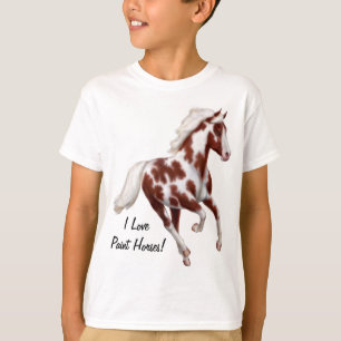 Camiseta El caballo adaptable de la pintura de Overo