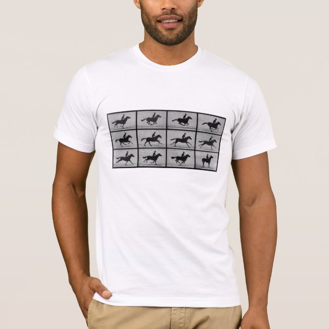 Camiseta El caballo corriente de Muybridge (Anverso)