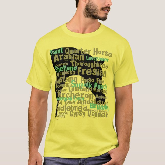 Camiseta El caballo cría amarillo para hombre de la (Anverso)