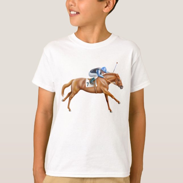 Camiseta El caballo de carreras excelente embroma la (Anverso)