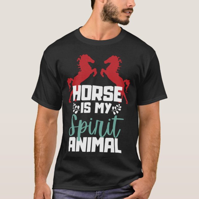 Camiseta El caballo es mi animal espiritual para el animal (Anverso)