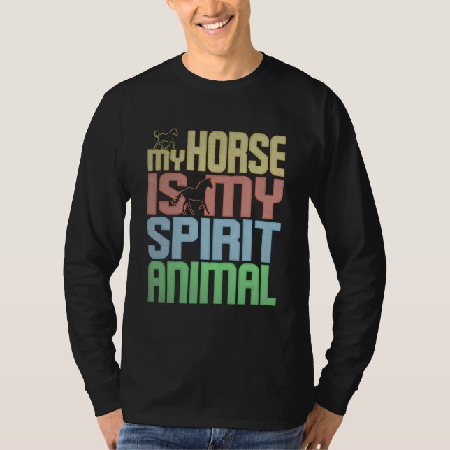 Camiseta El Caballo Es Mi Animal Espiritual Para El Caballo (Anverso)