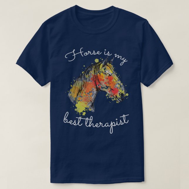 Camiseta El caballo es mi mejor terapeuta ShortSleeve Unise (Diseño del anverso)