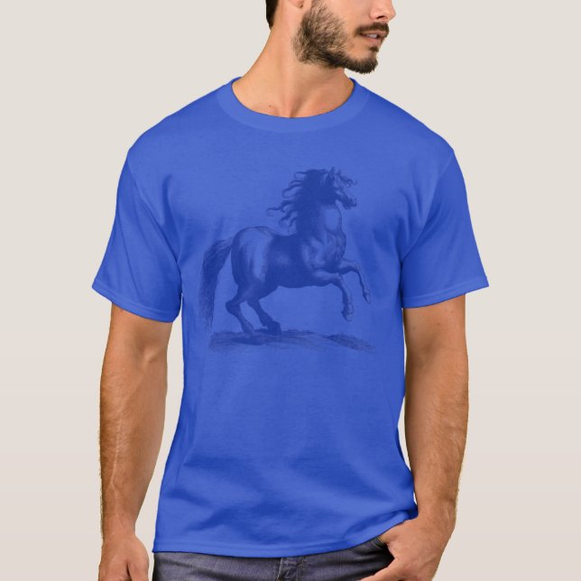Camiseta El caballo levanta sus piernas delanteras graciosa (Anverso)