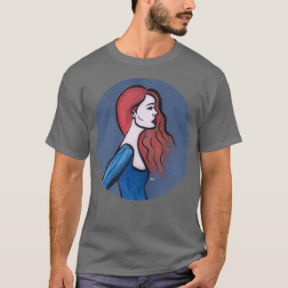 Camiseta El cabello rojo en azul