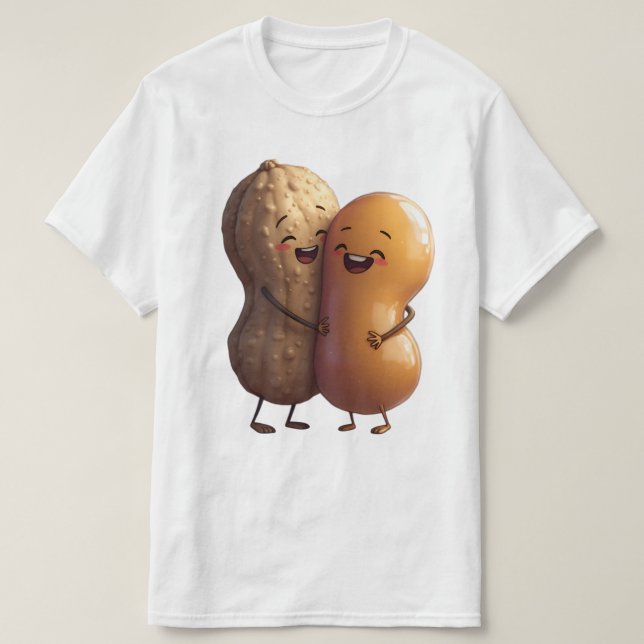 Camiseta El Cacahuete Y La Jelly Abrazan El Arte De La Comi (Diseño del anverso)