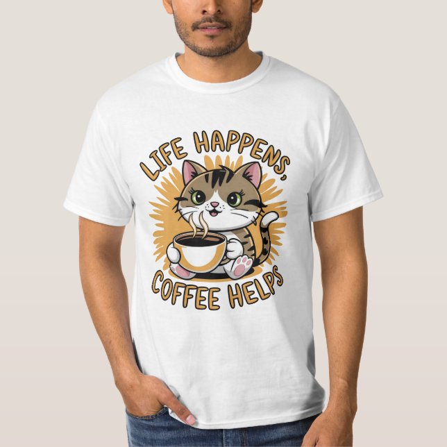 Camiseta El café ayuda a vivir (Anverso)