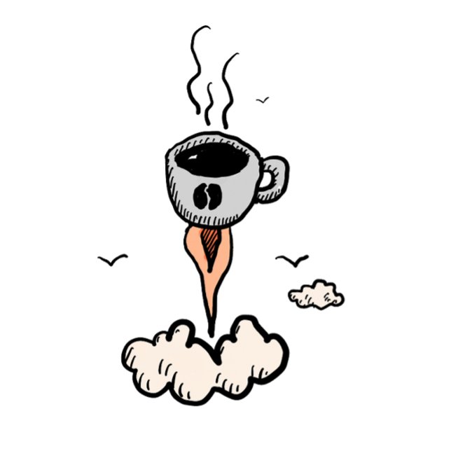 Camiseta El café como combustible para cohetes de adulación (Subido por el creador)