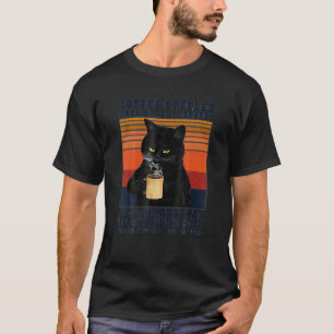 Camiseta El Café De Gato Negro, Provocado Hacia Atrás, Es E