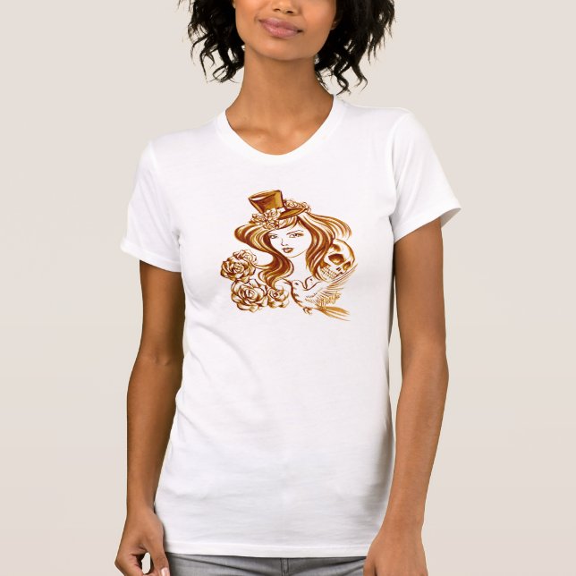Camiseta El café de la mujer pintado en un árbol (Anverso)