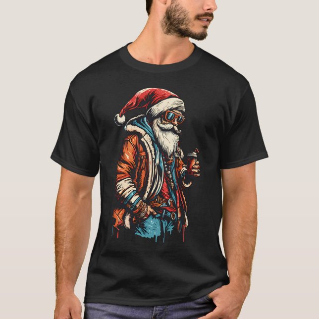 Camiseta El café de moda de Santa Claus (Anverso)