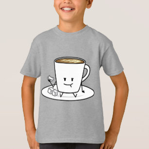 Camiseta El café del latte de la taza de café que come el