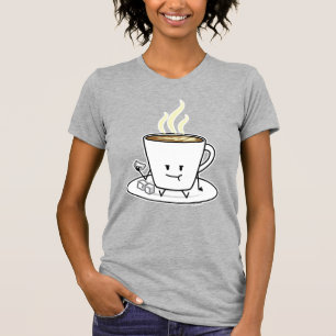 Camiseta El café del latte de la taza de café que come el