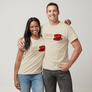 Camiseta El café entiende/w/Tan-T-shirt/Hoodies rojo