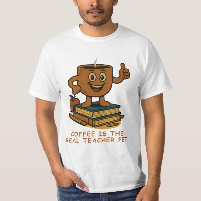 Camiseta El café es el verdadero Mascota del profesor - Div (Anverso)