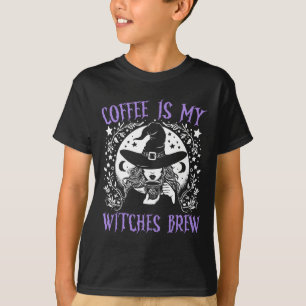 Camiseta El café es mi bruja engendran retro Halloween Witc