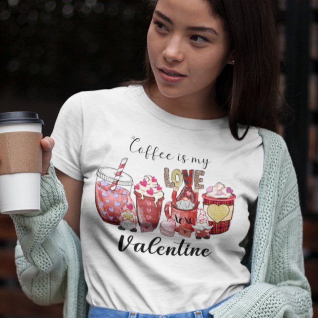 Camiseta El café es mi corazón de San Valentín (Subido por el creador)