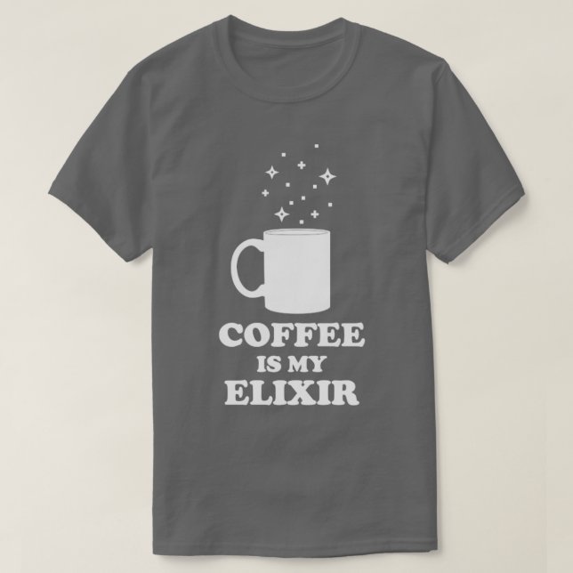 Camiseta El Café Es Mi Edición Blanca Elixir (Diseño del anverso)