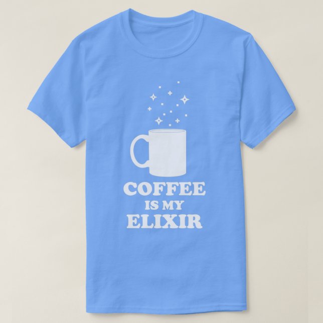 Camiseta El Café Es Mi Edición Blanca Elixir (Diseño del anverso)