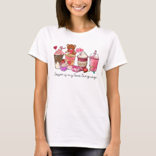 Camiseta El Café Es Mi Lenguaje Del Amor Osito De San Valen