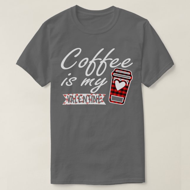 Camiseta El café es mi plato de búfalo rojo valentino para  (Diseño del anverso)