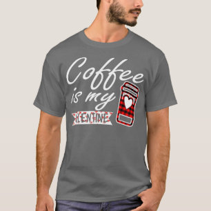 Camiseta El café es mi plato de búfalo rojo valentino para 