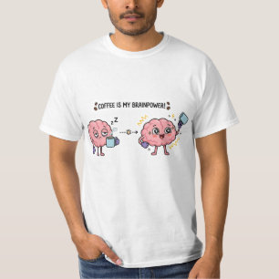 Camiseta El Café Es Mi Poder Mental Divertido Cerebro Cansa