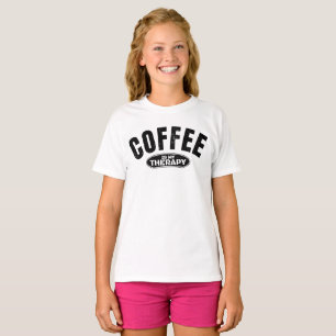 Camiseta el café es mi terapia cafeína tipografía divertida