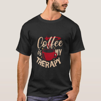 Camiseta El café es mi terapia Divertida Retro T-Shir