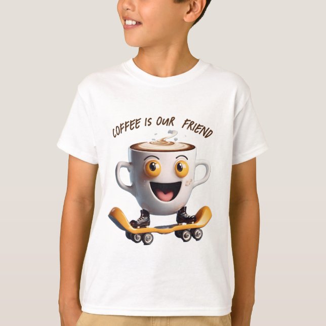 Camiseta el café es nuestro amigo (Anverso)
