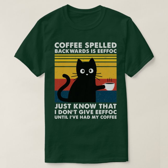 Camiseta El café escrito hacia atrás es Eeffoc - negro grac (Diseño del anverso)